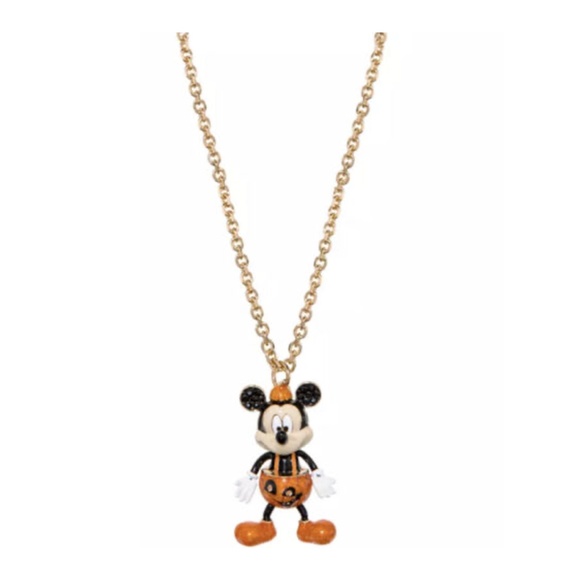 2022 Disney Parks Betsey Johnson Halloween Pumpkin Mickey Necklace - NEW - Picture 3 of 7